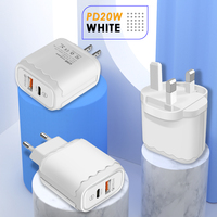 Chargeur mural universel 30W PD Type C double port pour téléphone portable, adaptateur UE/US, fournisseur d'usine, pour accessoires OEM 17 16