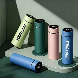 Corporate Activity Business Gift Stainless Smart Led Digital Temperature Display <b>Thermos</b> Vacuum Logo Printed Water Bottle - Product Image 1