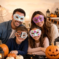 Lot de 120 masques en papier mâché vierges à moitié masqués avec sangle élastique pré-assemblée pour la confection de masques de mascarade pour les fêtes de Mardi Gras