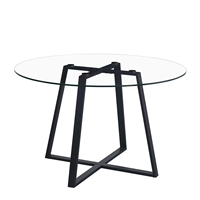 Ensemble de table à manger ronde en MDF à grain de bois, style moderne et luxueux, avec 4 chaises entièrement rembourrées en tissu, style minimaliste nordique