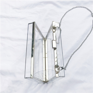 Borsa <span class=keywords><strong>Clutch</strong></span> in Acrilico Trasparente con Dettagli <span class=keywords><strong>Argento</strong></span>, Borsa a Tracolla in Acrilico Trasparente con Finiture <span class=keywords><strong>Argento</strong></span> - Product Image 2