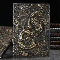 Carnet de notes commémoratif à reliure magnétique Dragon Volant avec motifs médiévaux en relief et impression personnalisée