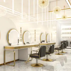 Kích Thước Lớn Vẻ Đẹp Tóc Nhôm Bàn Trang Điểm Cho Tóc Salon Salon Đồ Nội Thất Trang Điểm Trạm Gương Bảng