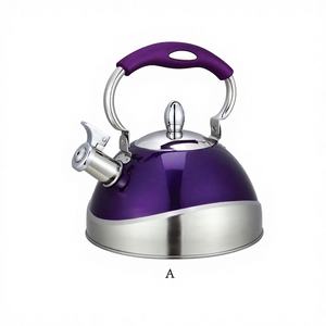 Théière en acier inoxydable 3L Bouilloire sifflante en acier avec poignée en bakélite - Product Image 1