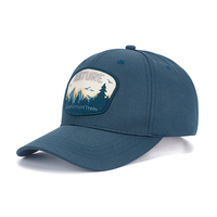 Gorra de Béisbol Estructurada de 5 Paneles con Parche Tejido de Paisaje NATURE, Bordado, Marca Privada, Fabricante, Venta al por Mayor, Proveedor de Gorras a Granel