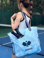 Sac de sport de luxe personnalisé en toile pour femmes Pickleball Balle de cornichon Sacs de raquette de tennis Pickleball Sac de pagaie avec poignée en cuir