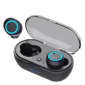 Fones de ouvido tws 5.0, fones auriculares, controles por toque, áudio 9d, microfone, para prática de esportes, a prova d' água