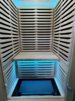 Luxuriöse Einzelpersonen-Infrarot-Saunakabine für den Innenbereich, Mini-Holzsauna für Zuhause, Entgiftungs-Trockenwärme-Saunakabine, unterstützt OEM und individuelles Logo