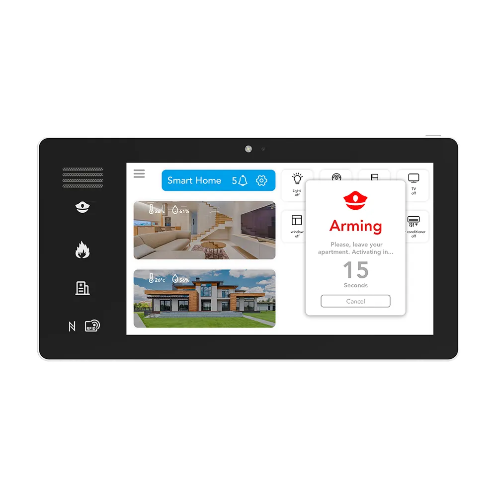 odm customize smart home tablet android zigbee wifi bluetooth serial communications security gateway tablet