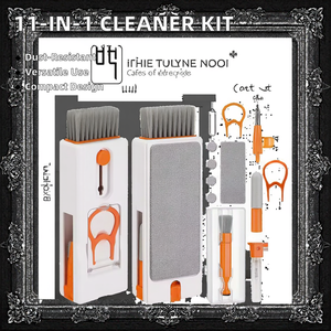 Kit de nettoyage de clavier d'ordinateur portable 11-en-1 outil de brosse de nettoyage électronique <span class=keywords><strong>pour</strong></span> téléphone portable iPhone <span class=keywords><strong>pour</strong></span> ordinateur tablette <span class=keywords><strong>Airpods</strong></span> - Product Image 2