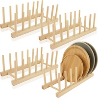 Holz-Geschirrständer mit Multifunktionsdesign für die Küche, Inklusive Tellerablage und Schüsselorganizer