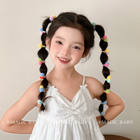 Petites pinces à cheveux boule couleur bonbon pour enfants adorable haut élastique en stock chouchous épingles à cheveux accessoires pour enfants