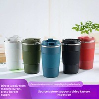 Gourde isotherme portable en acier inoxydable 304 avec étui en cuir, pour hommes et femmes, idéale pour le bureau, la voiture, cadeau, personnalisable avec logo