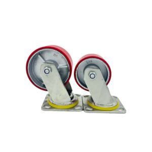 Heavy Duty 6 "Gusseisen Industrie Schwenk platte Verriegelung Lenkrad Polyurethan <span class=keywords><strong>Pu</strong></span> für industrielle Anwendungen - Product Image 5