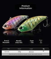 Leurre de pêche artificiel CHEERY 8,5 cm VIB coulant avec billes sonores, vibrant, longue portée, pour eau douce et eau salée