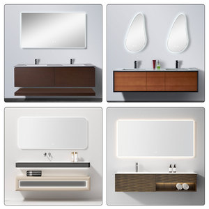 Meuble mural, mobilier moderne en gros, ensemble de lavabo de salle de bain, plans de travail, dessus de meuble-lavabo et dessus de table, miroir, ensembles de douche, MOQ=2 - Product Image 6