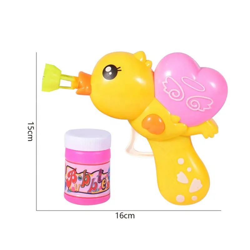 Shantou ept colore giallo adorabile anatra bolla giocattolo anatra bolla stick design sapone bolla pistola giocattolo per bambini