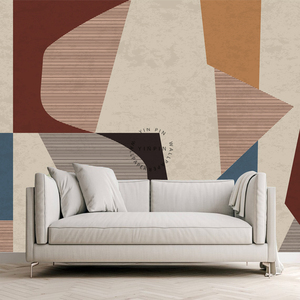 Carta <span class=keywords><strong>da</strong></span> parati geometrica colorata peeling e incollatura bohémien <span class=keywords><strong>murales</strong></span> di arte astratta - Product Image 1