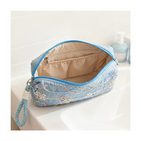 ISEN Vente en gros de trousses de maquillage gonflées, trousse de soin de la peau portable de voyage, trousse de maquillage matelassée en forme de cœur, trousse de rangement pour cosmétiques et articles de toilette