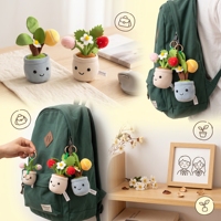 Porte-clés en peluche en forme de plante en pot, mignon, fraise et orange, poupée fruit en peluche douce, breloque de sac, pendentif pour sac à dos, sac à main, cadeau