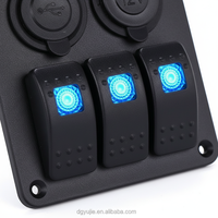 Nouveau panneau de commutation à bascule 3 pôles 3 modules avec prise d'alimentation 3.1A double USB certifié CE pour bateau et voiture