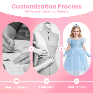 Disfraz de Princesa de Hielo para Niñas, Directo de Fábrica, Personalizado, con Falda Azul y Capa, para Fiestas de Cumpleaños, Cosplay y Disfraces - Product Image 2