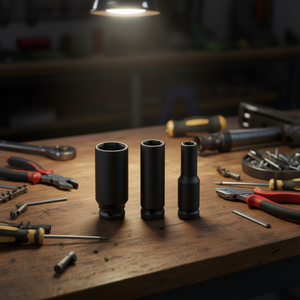 Fervi Long <b>Impact</b> <b>Socket</b> Wrench Set 3 Pc Metric Deep Drive Tool Kit - Product Image 3