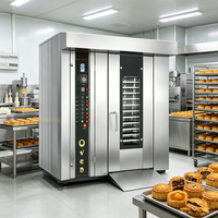 Four rotatif commercial de grande capacité pour baguettes, cuisson du pain, pâtisseries aux pêches, gâteaux de lune, tartes aux œufs, four à 32/64 plateaux