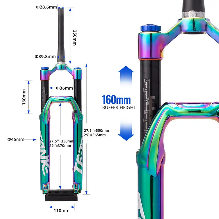 Fourche VTT Offre Spéciale 27.5/29 pouces pour fourches à Suspension pneumatique en aluminium Enduro/XC/AM/FR 15mm