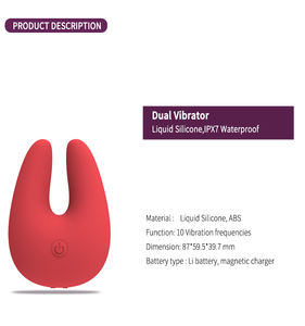 Vibromasseur double lapin à 10 fréquences pour femmes, massage des seins, forte vibration, stimulation clitoridienne, silicone liquide, jouet sexuel pour adultes - Product Image 1