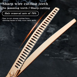 Forbici Professionali per Toelettatura Animali con Bordo Curvo a Lisca di Pesce 7.5\", Strumento per Rifinitura Fine, Sfoltimento e Tosatura di Teddy e Pomerania - Product Image 3