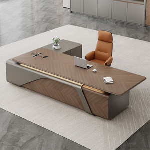Set di Tavoli e Sedie da Ufficio a L Moderni/Arredamento per Ufficio di Lusso dal Design Moderno/Scrivanie Direzionali Modulari - Product Image 2