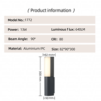 Applique murale LED extérieure étanche IP54 en aluminium moulé sous pression, 13W 3000K, pour villa, jardin, cour et porche