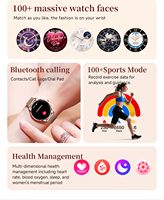Montre connectée HK38 avec écran HD de 1,19 pouce, fonction d'appel, suivi d'activité physique, montre de sport, étanche IP67, portable pour femme