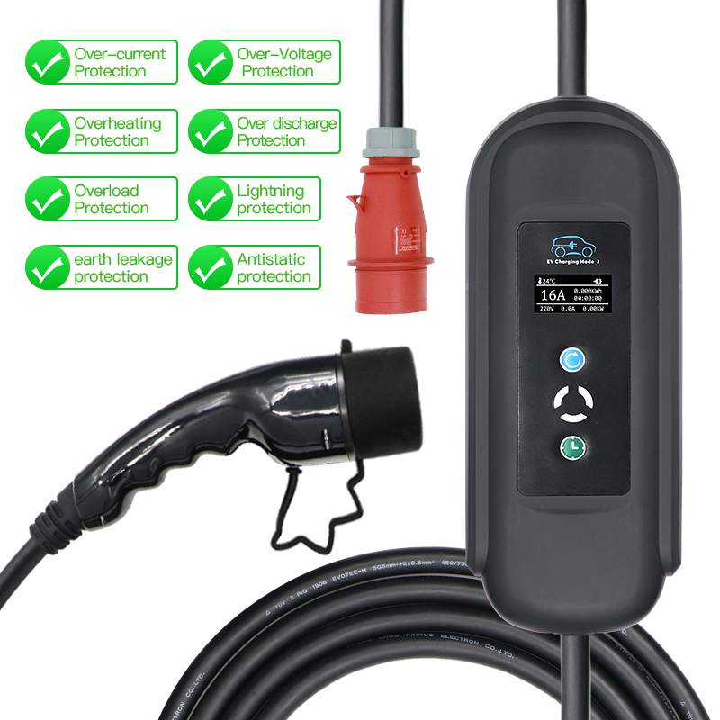 CEBEA-Ausgangsladegerät 11KW tragbares EV Ladegerät 8A10A13A16A Modus 2