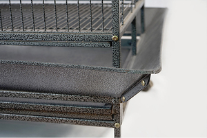 Bán Buôn Giá Thấp Sang Trọng Không Gian Lớn Màu Đen Thép Không Gỉ Kim Loại Sắt Parrot Canary Budgie Pet <span class=keywords><strong>Bird</strong></span> Lồng Với Bánh Xe - Product Image 2