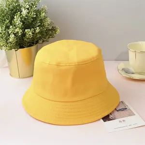 Cappello da pesca Unisex personalizzato in cotone con cappelli a secchiello da donna solidi all'ingrosso