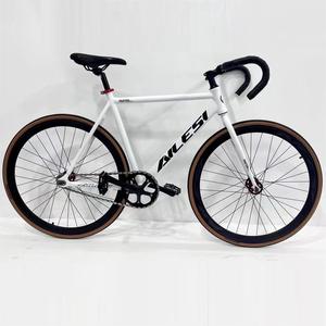 Cadre de vélo en aluminium, jeu de roues, vélo de course sur route en carbone, roues de vélo 700c, fourche en acier, vitesse unique, frein à pédale - Product Image 2