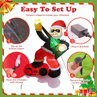 Décorations de Noël gonflables de 6 pieds pour l'extérieur, Père Noël jouant de la guitare pour la cour, la fête de Noël, le jardin, la pelouse