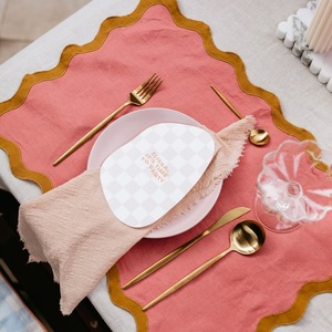 Set de table rétro en lin lavable avec logo personnalisé <span class=keywords><strong>pour</strong></span> mariages, banquets, fêtes et décoration intérieure - OEM/ODM disponible - Product Image 5