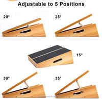 Planche d'inclinaison en bois réglable antidérapante, durable et écologique, avec poignée latérale, portable et intégrée pour étirements des mollets et exercices de gym