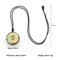 Collier pendentif en résine avec gravier de cristal naturel, énergie de guérison, sept méridiens, vente chaude transfrontalière