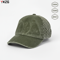 Casquette de baseball en maille déchirée style vintage en coton lavé avec trous, casquette de papa, casquette de camionneur à 6 panneaux, logo personnalisé, certifiée BSCI
