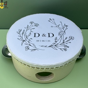 Tamborín de <span class=keywords><strong>percusión</strong></span> personalizado de 4 pulgadas para bodas, pequeño, de mano, para iglesia, temporada de pico 2025, precio personalizado - Product Image 4