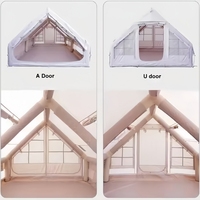 Tente de camping gonflable à deux pièces à double porte quatre saisons en tissu Oxford 420D de 12 m², installation rapide, imperméable, abri extérieur