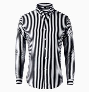 I-0512 Camisa de Manga Larga para Hombre, Primavera-Otoño, Corte Entallado, Estilo Casual de Negocios, Cuello Alto, Transpirable, Color Sólido - Product Image 3