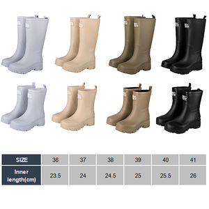 Bottes <span class=keywords><strong>de</strong></span> Pluie Tactiques en PVC Imperméables Toutes Saisons Personnalisées pour Femmes, Grande Taille, avec Bandes Réfléchissantes <span class=keywords><strong>de</strong></span> Sécurité, Doublure Chaude en Peluche Confortable - Product Image 3