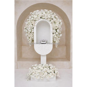 Arreglo Floral Personalizado de Rosas Blancas Artificiales para Cabina Telefónica, Arco de Flores para <span class=keywords><strong>Libro</strong></span> de Visitas de Boda - Product Image 2