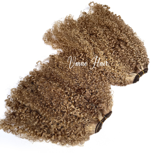 VMAE Ciocche di <span class=keywords><strong>Capelli</strong></span> Umani Afro Ricci Crespi Remy Grezzi Cambogiani con Riflessi Balayage Biondo <span class=keywords><strong>Cenere</strong></span> Marrone 4A 4B 4C - Product Image 1