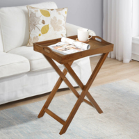 Table pliante en bois rustique marron de luxe, faite à la main, portable, pour café ou dîner, style ferme